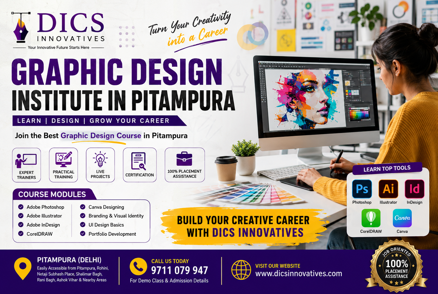 Best Graphic Design Institute in Pitampura Start Career at DICS