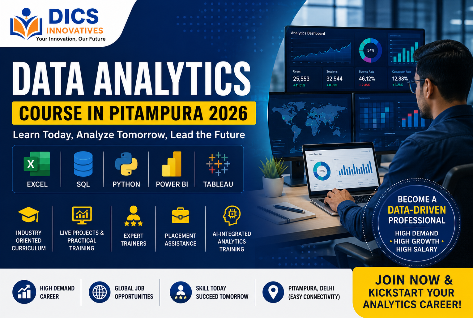 Data Analytics Course in Pitampura 2026 - DICS Innovatives