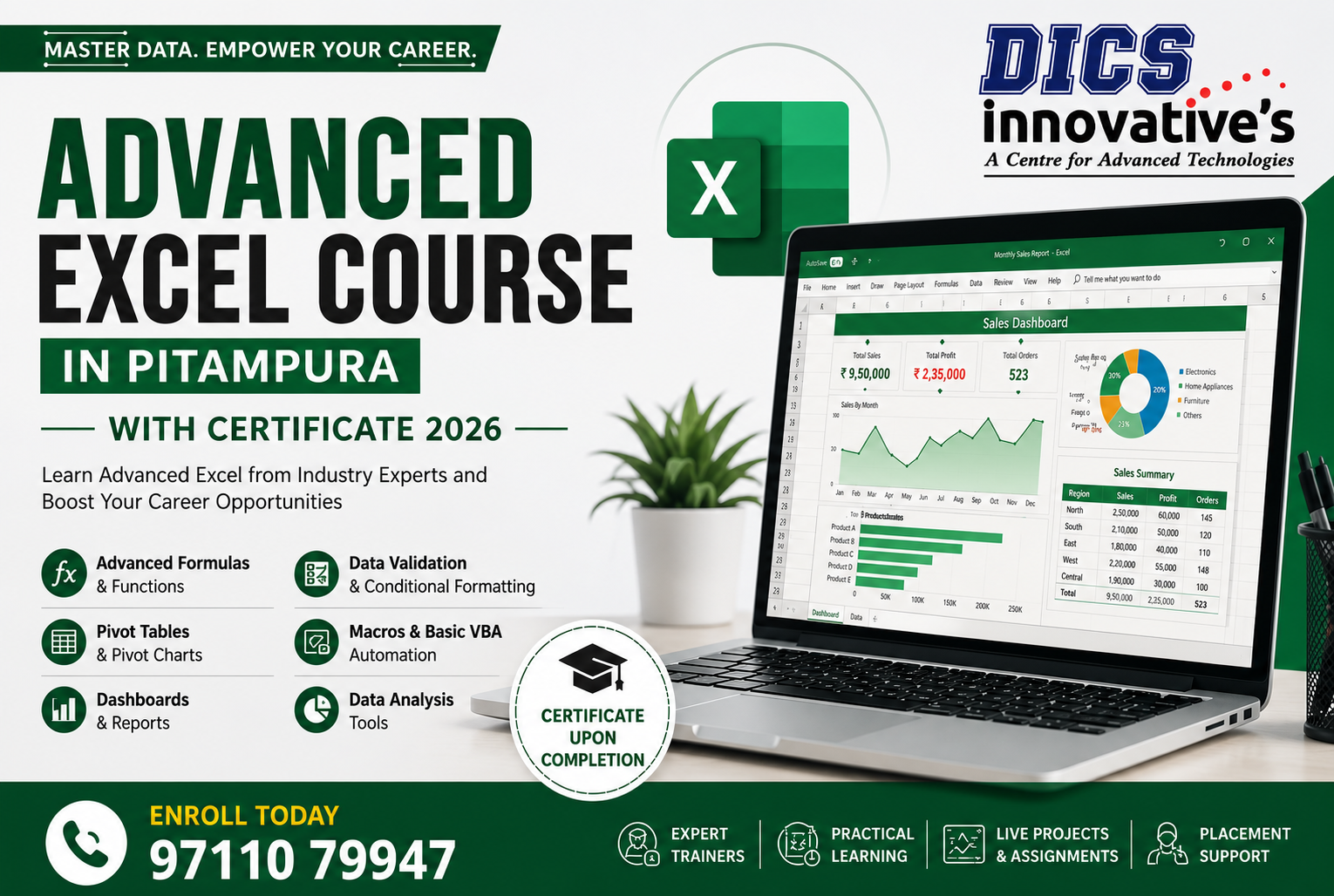 Advanced Excel Course in Pitampura with Certificate 2026