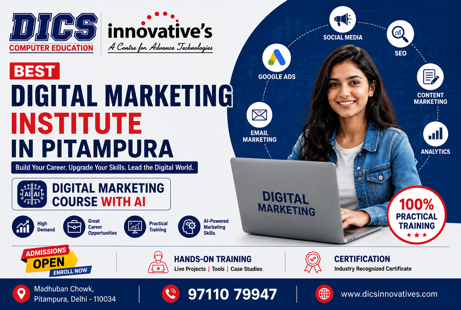 Best Digital Marketing Institute in Pitampura - Career with AI