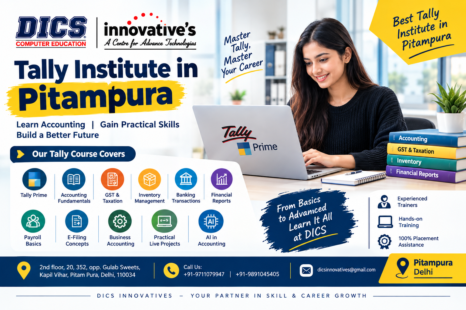 Best Tally Institute in Pitampura offering practical accounting training