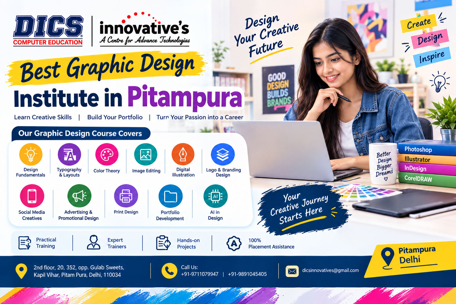 Best Graphic Design Institute in Pitampura offering practical creative training